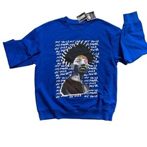 Blu: BlackBoyBe Graphic Men's size medium Black History Month Sweatshirt NWT